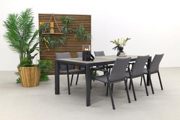VDG Lima/Kings tuinset antraciet - 220x100 cm., Tuin en Terras, Tuinsets en Loungesets, Verzenden, Nieuw, Overige materialen, Tuinset