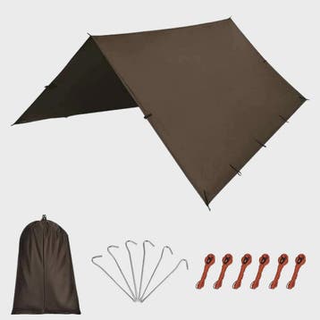 Waterdichte Tarp 3x3m - Veelzijdige Kampeerluifel & Schuilpl, Vakantie, Campings