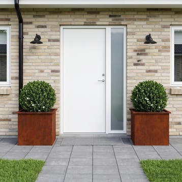 vidaXL Plantenbak met led 2 st Roestkleurig 50 x 60 x 48 cm, Tuin en Terras, Verzenden, Nieuw, Metaal, 60 tot 100 cm