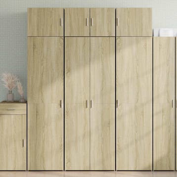 vidaXL buffetkast 70x42,5x185 cm bewerkt hout sonoma, Minder dan 50 cm, Verzenden, Nieuw, Minder dan 100 cm