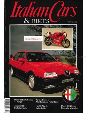 1993 ITALIAN CARS & BIKES MAGAZINE ENGELS 13, Nieuw, Author
