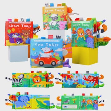 Interactief Stoffen Babyboek met Staartjes - Leerzaam en Vei, Boeken, Verzenden, Nieuw