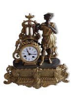Figurale pendule Victoriaans - Verguld brons - 1850-1900, Antiek en Kunst, Antiek | Klokken