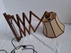 Lamp - Hout, Textiel, Metaal - Houten schaarlamp