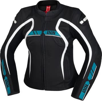 IXS RS-600 1.0 Dames Zwart Cyaan Leren Motorjas, Motoren, Kleding | Motorkleding, Nieuw met kaartje, Verzenden, Jas | leer, IXS