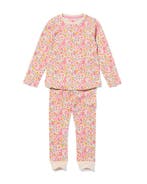 HEMA Kinderpyjama rib bloemen multicolor, Verzenden, Nieuw