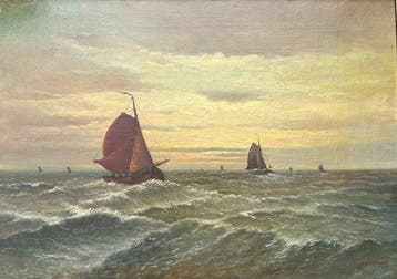 H. J. Verhaaf (1881-1970) - Bomschuiten op volle zee (GEEN, Antiek en Kunst