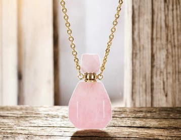 Gedenk hanger mini urn van edelsteen Rose Quartz (ook de..., Ophalen of Verzenden, Nieuw, Kraal
