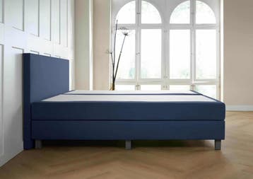 ACTIE! Boxspring Turijn 180 200 Blauw, 180 cm, 200 cm, Modern, Verzenden