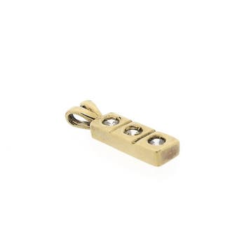 Gouden hanger met zirconia (Hanger of bedel), Ophalen of Verzenden, Gebruikt, Goud, Overige merken
