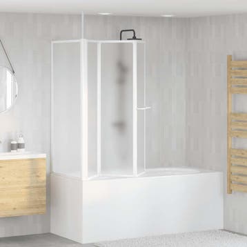 vidaXL Badwand L-vormig 4 panelen inklapbaar 70x120x137 cm, Verzenden, Nieuw