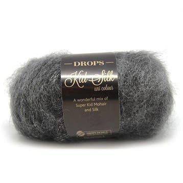 DROPS Kid-Silk Uni Colour - 22 asgrijs - Mohair Garen, Ophalen of Verzenden, Nieuw