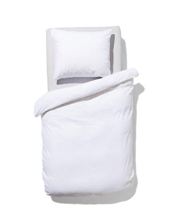 HEMA Dekbedovertrek 140x200/220cm zacht katoen wit, Verzenden, Nieuw, Wit