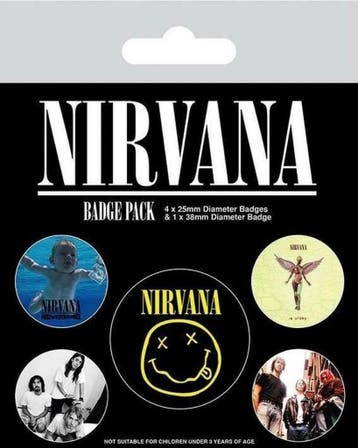 Nirvana Button 5-pack officiële merchandise, Ophalen of Verzenden, Nieuw, Kleding