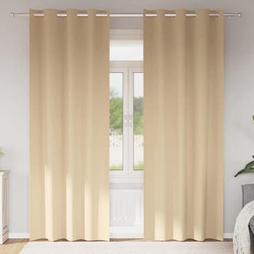 vidaXL Zwart-out Gordijnen met Ringen 2 st Crèmekleurig 260, Verzenden, Nieuw, Crème