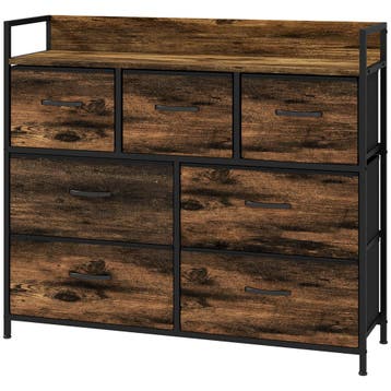 TRUUSK Industrieel Ladekast Sideboard - 7 Stoffen Laden - St, Verzenden, Nieuw