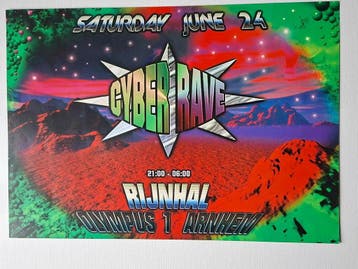Cyber Rave Saturday june 24 flyer, Verzamelen, Verzenden, Nieuw