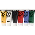 Acrylverf Mat, standaardkleuren, 6x20 ml/ 1 doos, Nieuw