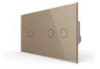Livolo Touch LED Dimmer – Goud | 1+2 | Drievoudig, Ophalen of Verzenden, Nieuw, Schakelaar
