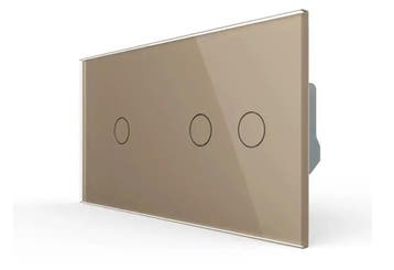 Livolo Touch LED Dimmer – Goud | 1+2 | Drievoudig, Ophalen of Verzenden, Nieuw, Schakelaar