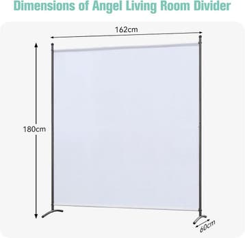 2dekans | Angel Living Kamerscherm 180 x 163 cm - Wit, Ophalen of Verzenden, Zo goed als nieuw