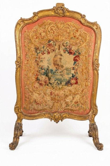 Openhaard accessoire - Verguld hout - Parafuoco, Antiek en Kunst, Antiek | Meubels | Stoelen en Banken