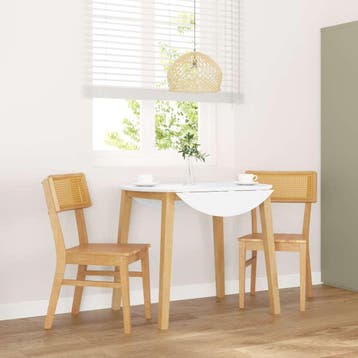 vidaXL Eetkamerstoelen 2 st massief hout rubber, Huis en Inrichting, Stoelen, Verzenden, Nieuw, Bruin