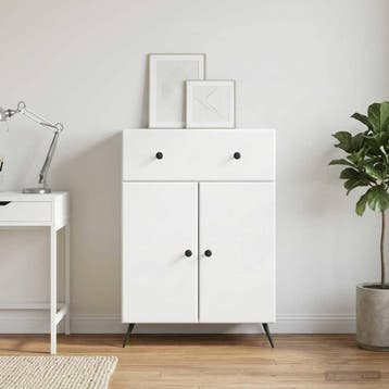 vidaXL Dressoir Wit 66 x 34,5 x 90 cm Bewerkt hout, Verzenden, Nieuw, Overige houtsoorten, Minder dan 50 cm