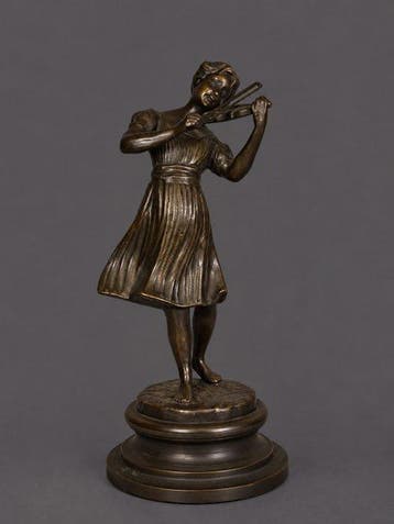 sculptuur, Violiste - 26 cm - Brons