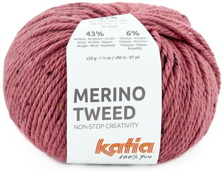Katia Merino Tweed - 321 Oude Roos - Merinogaren, Hobby en Vrije tijd, Breien en Haken, Ophalen of Verzenden