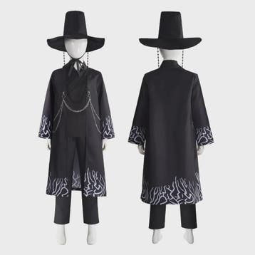 Jinu Cosplay Kostuum Set - Zwart Pak Outfit met Hoed, Riem e, Verzenden, Nieuw