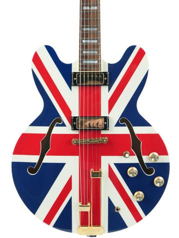 Epiphone Limited Edition Union Jack Sheraton 2015, Ophalen of Verzenden, Zo goed als nieuw, Hollow body, Epiphone