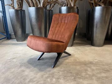 Veiling - Fauteuil Denvi - Velours - Velvet - Copper - Koper, Nieuw