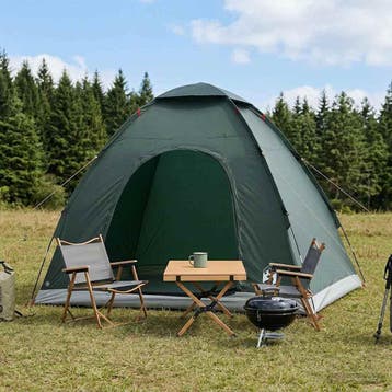 vidaXL Kamperen tent 2-persoons Legergroen, Verzenden, Nieuw, Tot en met 2