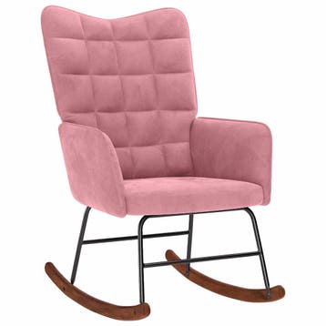 vidaXL Schommelstoel fluweel roze, Verzenden, Nieuw