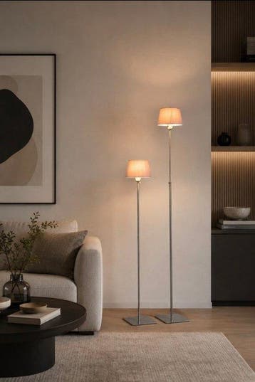 Staande lamp (2) - Metaal - In hoogte verstelbaar