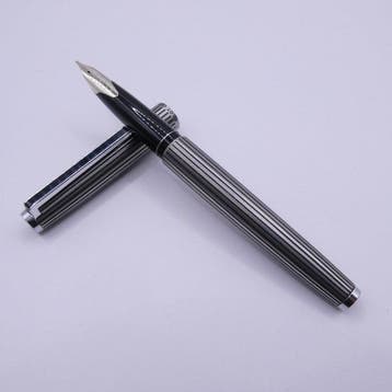 Pilot - Pilot Custom Vintage Fountain Pen – Striped Silver &, Nieuw