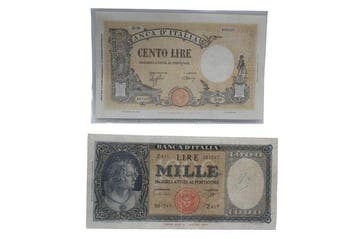 Italië. - 100 Lire - 07/12/1942 + 1.000 Lire 25/09/1961
