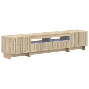 vidaXL 5-delige LED TV-kast Sonoma Eiken Bewerkt hout, Minder dan 50 cm, Verzenden, Nieuw, Minder dan 100 cm