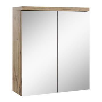 Spiegelkast Toledo 60 x 20 x 60 cm Kastanje Badkamerkast, Verzenden, Nieuw, Spiegelkast