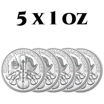 Oostenrijk. 1,50 Euro 5 x 1 oz €1.5 EUR Austrian Silver