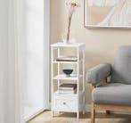 Hoog Wit Nachtkastje met Lade en 4 Planken – MDF Modern, Huis en Inrichting, Tafels | Sidetables, Verzenden, Nieuw