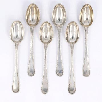 Daniël van Outvorst - Theelepel - Lepel (6) - .934 zilver, Antiek en Kunst, Antiek | Goud en Zilver