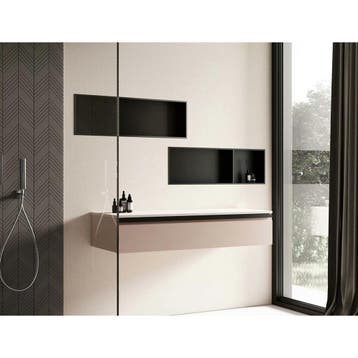 Inbouwnis - Leoni Nima - 30x60x10cm - Mat Zwart, Ophalen of Verzenden, Nieuw, Rvs