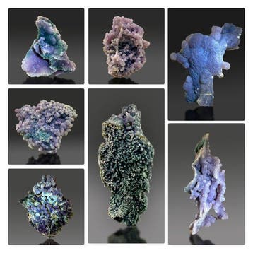 Natuurlijke druifagaat-mineralverzameling – Paarse