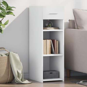 vidaXL Dressoir 30x42,5x93 cm bewerkt hout wit, Verzenden, Nieuw, Overige houtsoorten, Minder dan 50 cm