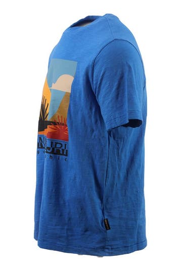 Napapijri T-shirt in maat M Blauw, Kleding | Heren, Verzenden, Zo goed als nieuw, Blauw, Napapijri
