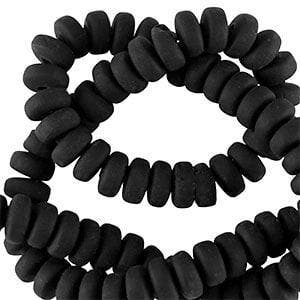 20 x Polymeer kralen rondellen 7mm Black (Polymeerkralen), Hobby en Vrije tijd, Kralen en Sieraden maken, Ophalen of Verzenden