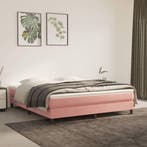 vidaXL Boxspring bed fluweel roze 160x200 cm, Huis en Inrichting, Slaapkamer | Bedden, Verzenden, 200 cm, Stof, 160 cm