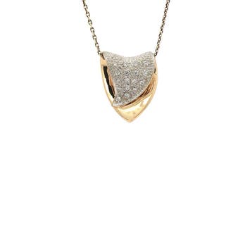 Gouden hanger met diamant 18 karaat, Sieraden, Tassen en Uiterlijk, Verzenden, Zo goed als nieuw, Goud